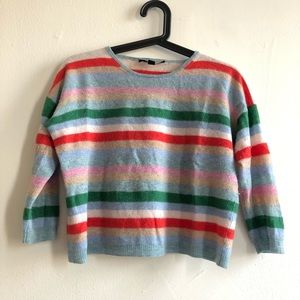 Max Mara Weekend Striped Fuzzy Crop Top Sweater